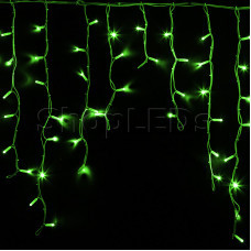 Гирлянда Айсикл (бахрома) светодиодный, 5,6 х 0,9 м, белый провод КАУЧУК, 230 В, диоды зеленые, 240 LED NEON-NIGHT